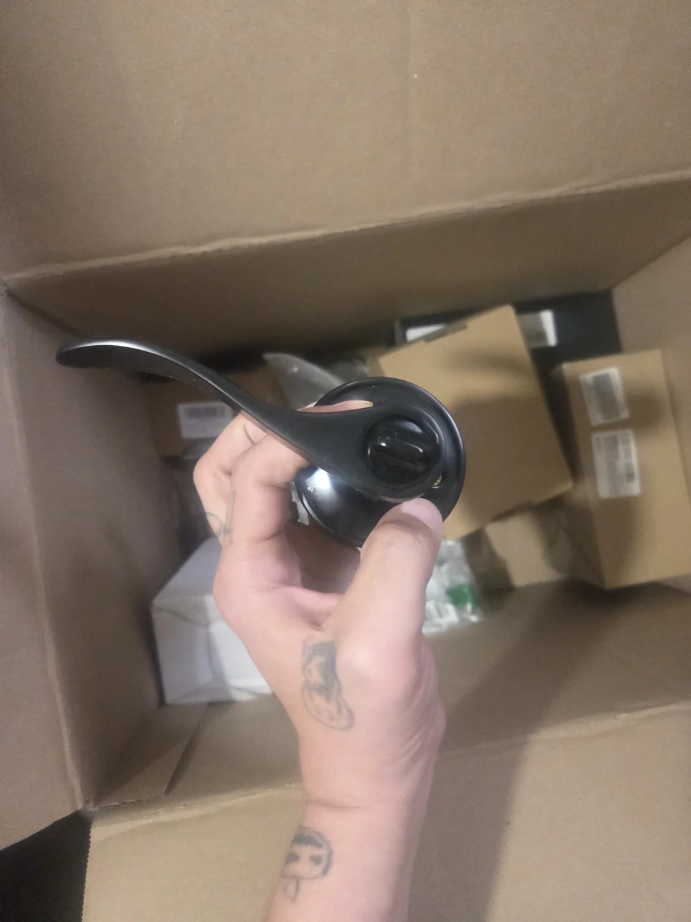 Black Lever Door Handle Lockset - Matte Black Set Of 2